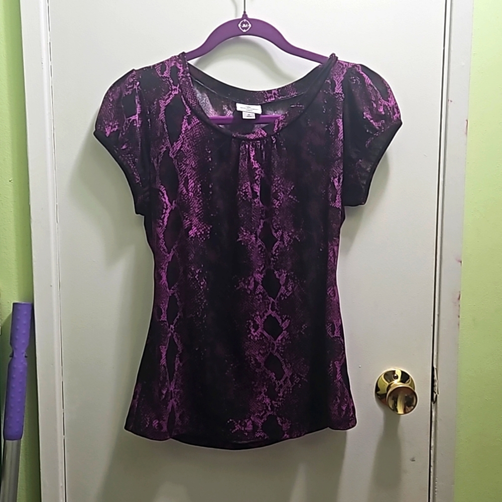 Worthington purple snakeskin shirt